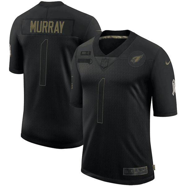 Men's Arizona Cardinals #1 Kyler Murray Black NFL 2020 Salute To Service Limited Stitched Jersey